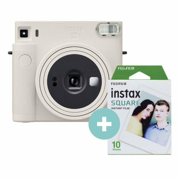 Fujifilm Instax Square SQ1 chalk white incl. Film (10 Blatt) Sofortbildkamera