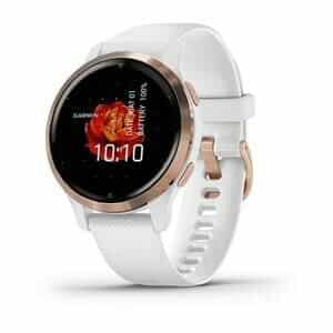 Garmin Venu 2S Weiss/Rosegold mit Schnellwechsel-Silikon-Armband 18mm Smartwatch