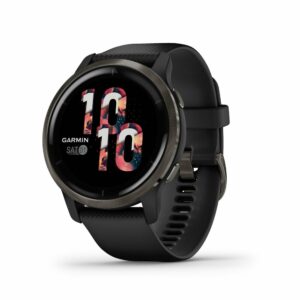 Garmin Venu 2 Schwarz/Schiefergrau mit Schnellwechsel-Silikon-Armband 22mm Smartwatch