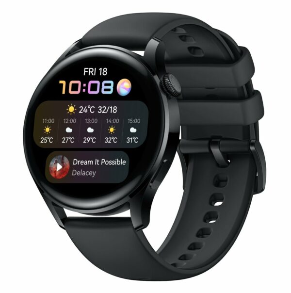 Huawei Watch 3 Black Fluoroelastomer Smartwatch