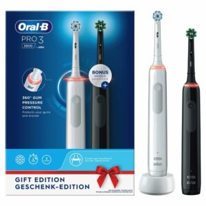 Oral-B Zahnbürste Pro 3 3900 Doppelpack weiß/schwarz