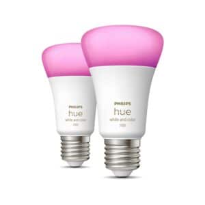 Philips Hue Bundle 2x A60 - Smarte Lampe E27 - 1100 Lumen + Dimmschalter