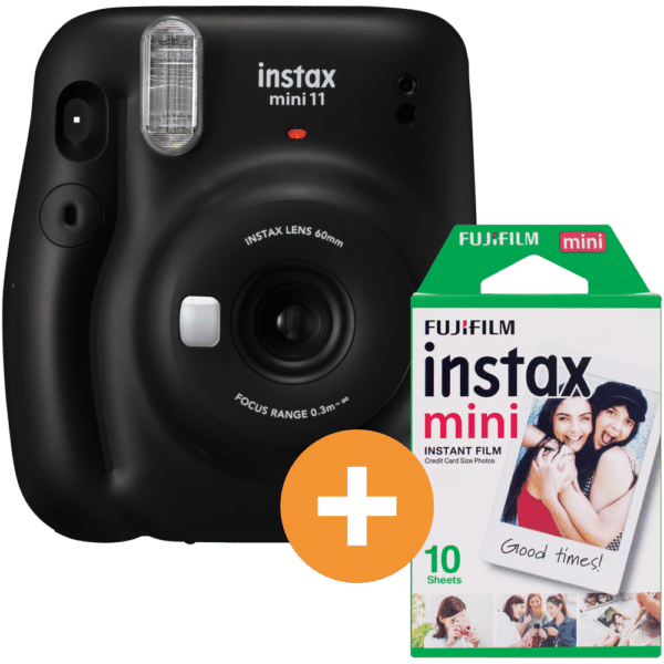 Fujifilm Instax Mini 11 charcoal-gray Film-Set inkl. 10er instax mini Film Sofortbildkamera