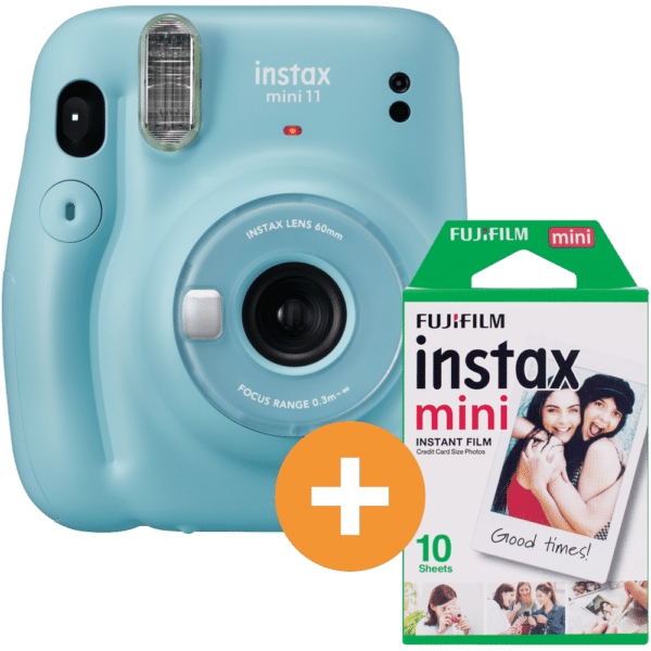 Fujifilm Instax Mini 11 Sky-blue Film-Set inkl. 10er instax mini Film Sofortbildkamera