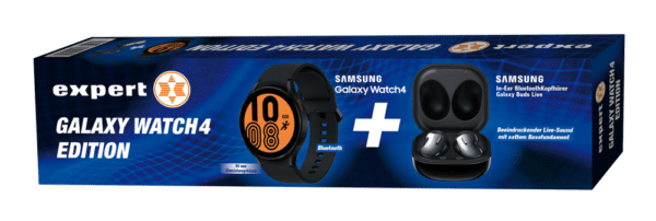 Samsung Bundle Galaxy Watch4 Bluetooth Aluminiumgehäuse 44mm black + Galaxy Buds Live black