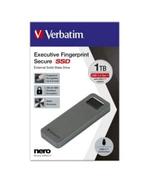 Verbatim Executive Fingerprint Secure SSD USB 3.2 Gen 1/ M.2 USB-C 1TB Grey Externe SSD-Festplatte