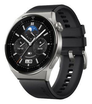 Huawei WATCH GT 3 Pro 46 mm Titan Gehäuse mit Fluoroelastomer Armband Smartwatch