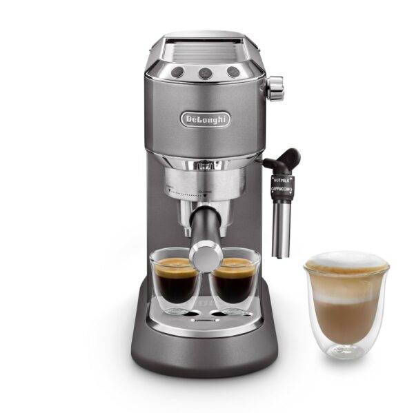 Delonghi Dedica Metallics EC 785.GY grau (inklusive Zubehör) Siebträger-Espressomaschine