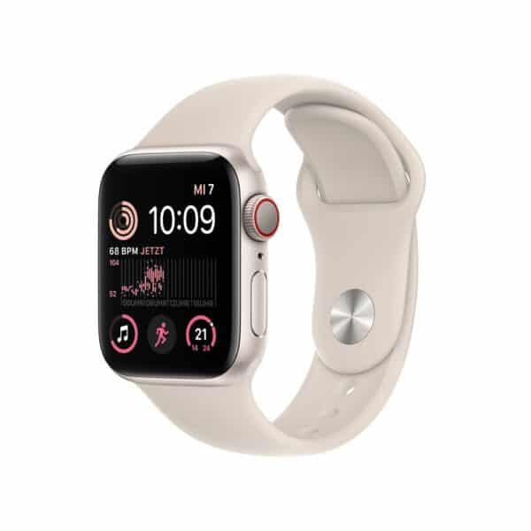 Apple Watch SE GPS + Cellular 44mm Aluminiumgehäuse Polarstern mit Polarstern Sportarmband - Regular