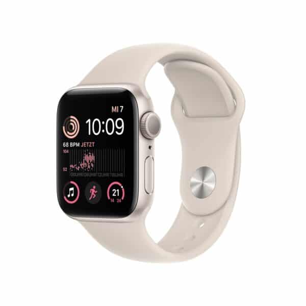 Apple Watch SE GPS 44mm Aluminiumgehäuse Polarstern mit Polarstern Sportarmband - Regular