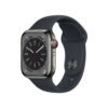 Apple Watch Series 8 GPS + Cellular 45mm Edelstahlgehäuse Graphite mit Mitternacht Sportarmband - Regular