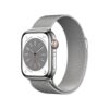Apple Watch Series 8 GPS + Cellular 45mm Edelstahlgehäuse Silber mit silbernem Milanese Armband