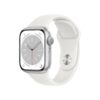 Apple Watch Series 8 GPS 45mm Aluminiumgehäuse Silber mit weißem Sportarmband - Regular