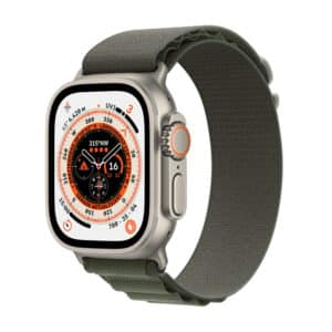 Apple Watch Ultra GPS + Cellular 49mm Titangehäuse mit grünem Alpine Loop Armband - Medium