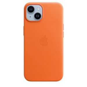 Apple iPhone 14 Leder Case mit MagSafe - Orange Handyhülle