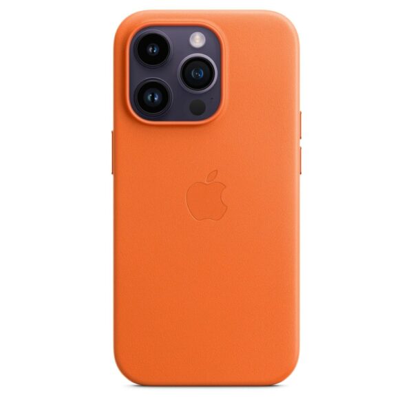 Apple iPhone 14 Pro Leder Case mit MagSafe - Orange Handyhülle