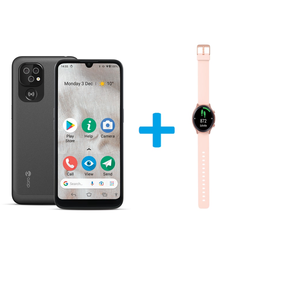 Doro Bundle Smartphone 8100 und Smartwatch Watch pink