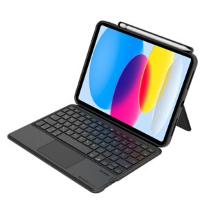 Gecko Covers Apple iPad 10.9" (2022) Dunkelgrau Tablet-Hülle mit Tastatur