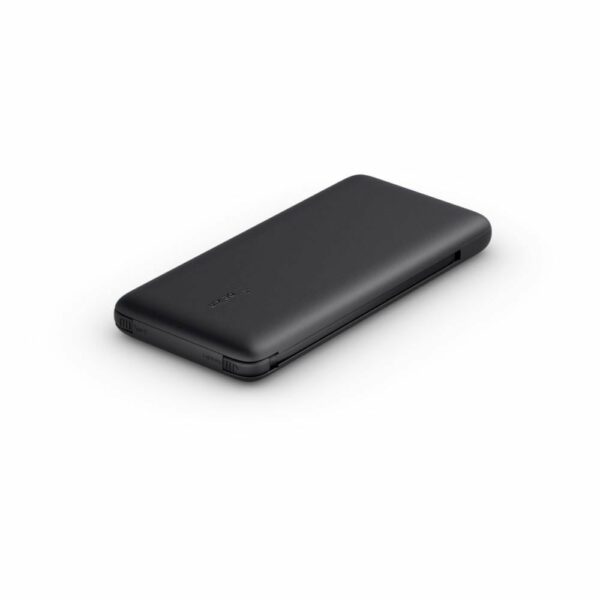 Belkin BoostCharge Plus BPB006btBLK 10000 mAh mit integrierten Kabeln (Schwarz) Powerbank