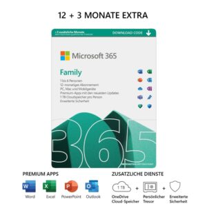Microsoft 365 Family - Extra Time 15 Monate
