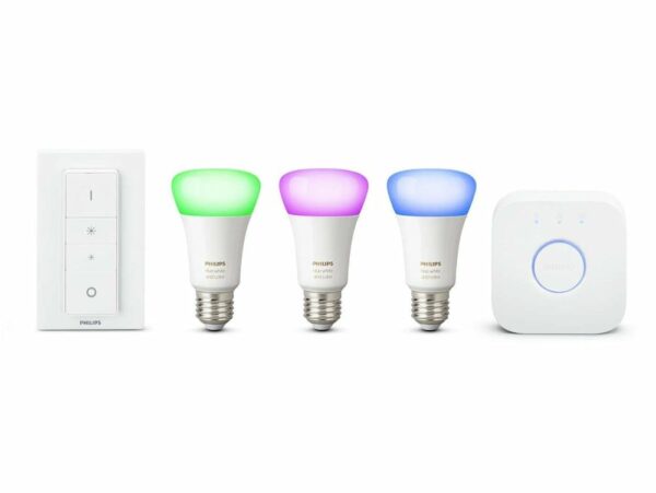 Philips Hue LED E27 3er Starter Set RGBW 10W inkl. Dimmschalter